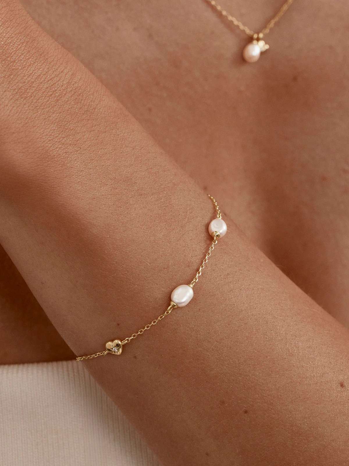 18k Gold Vermeil Under the Moonlight Pearl Bracelet