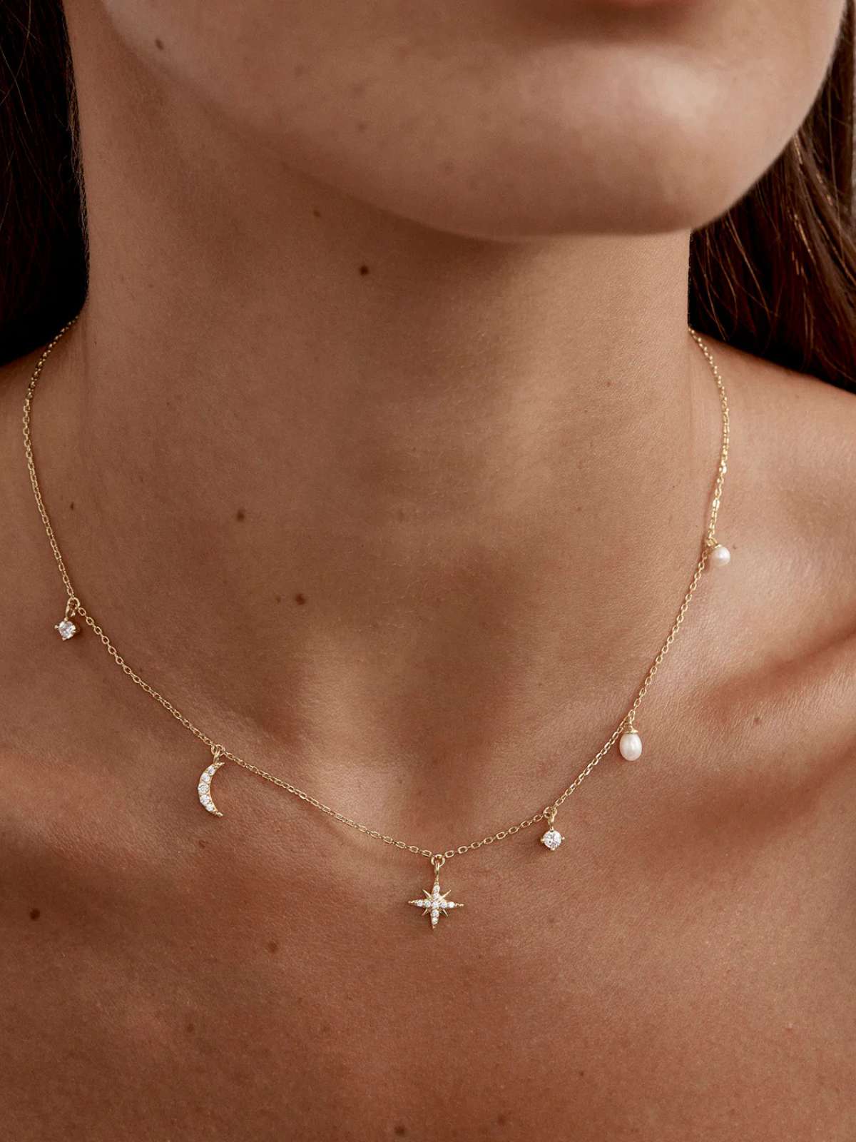 18k Gold Vermeil Celestial Skies Charm Choker