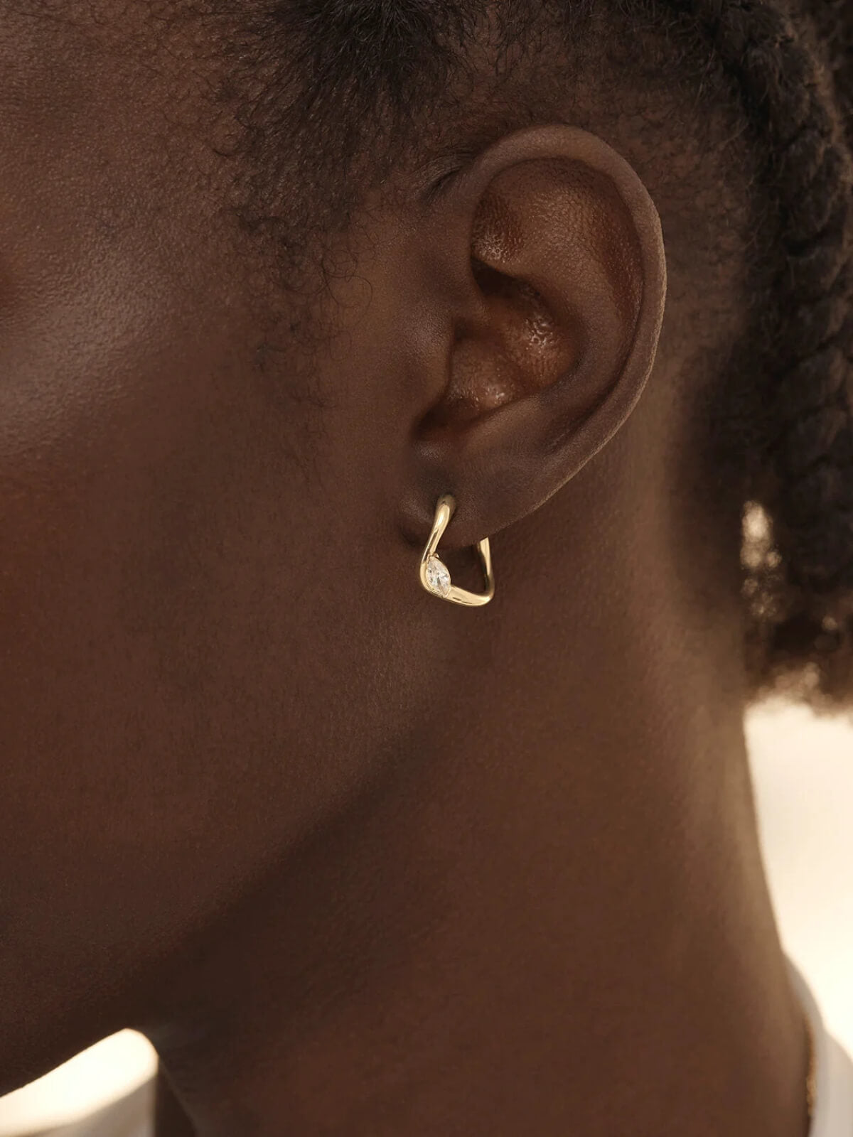 18k Gold Vermeil Crystal Wings Hoops