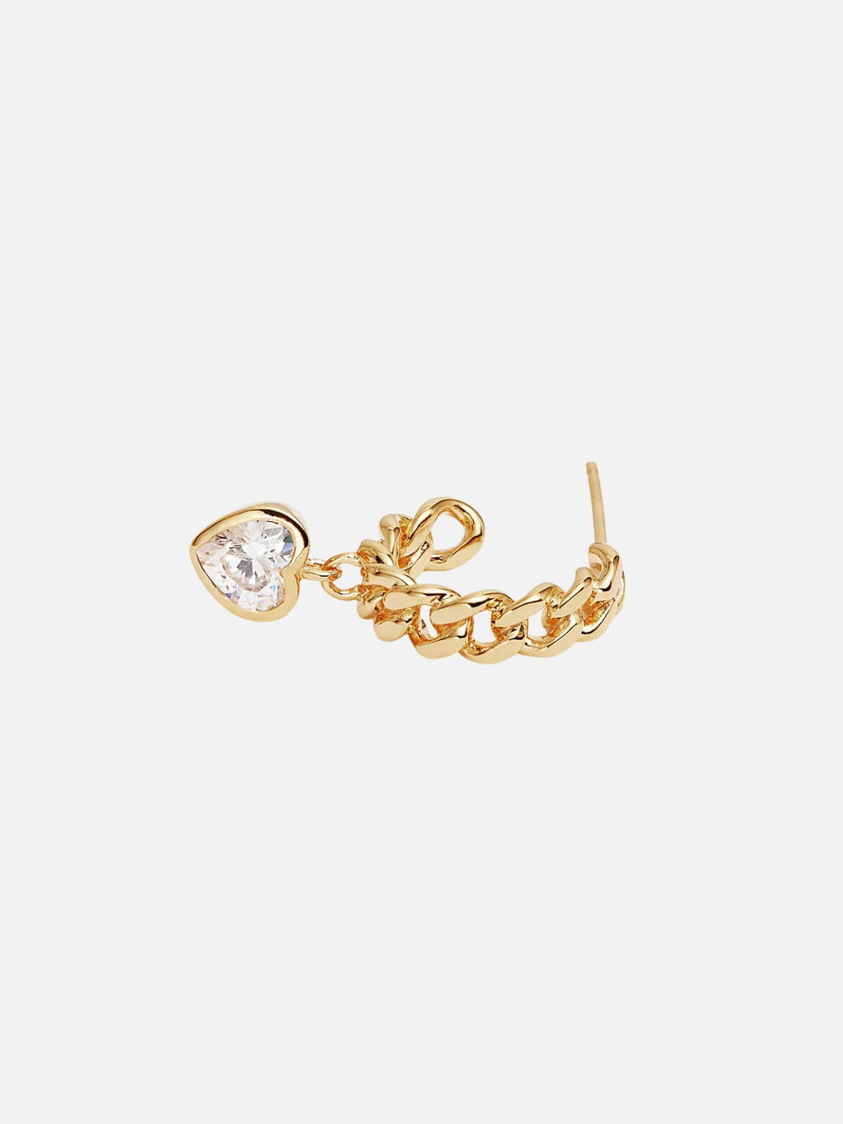 18k Gold Vermeil Radiant Heart Curb Hoops