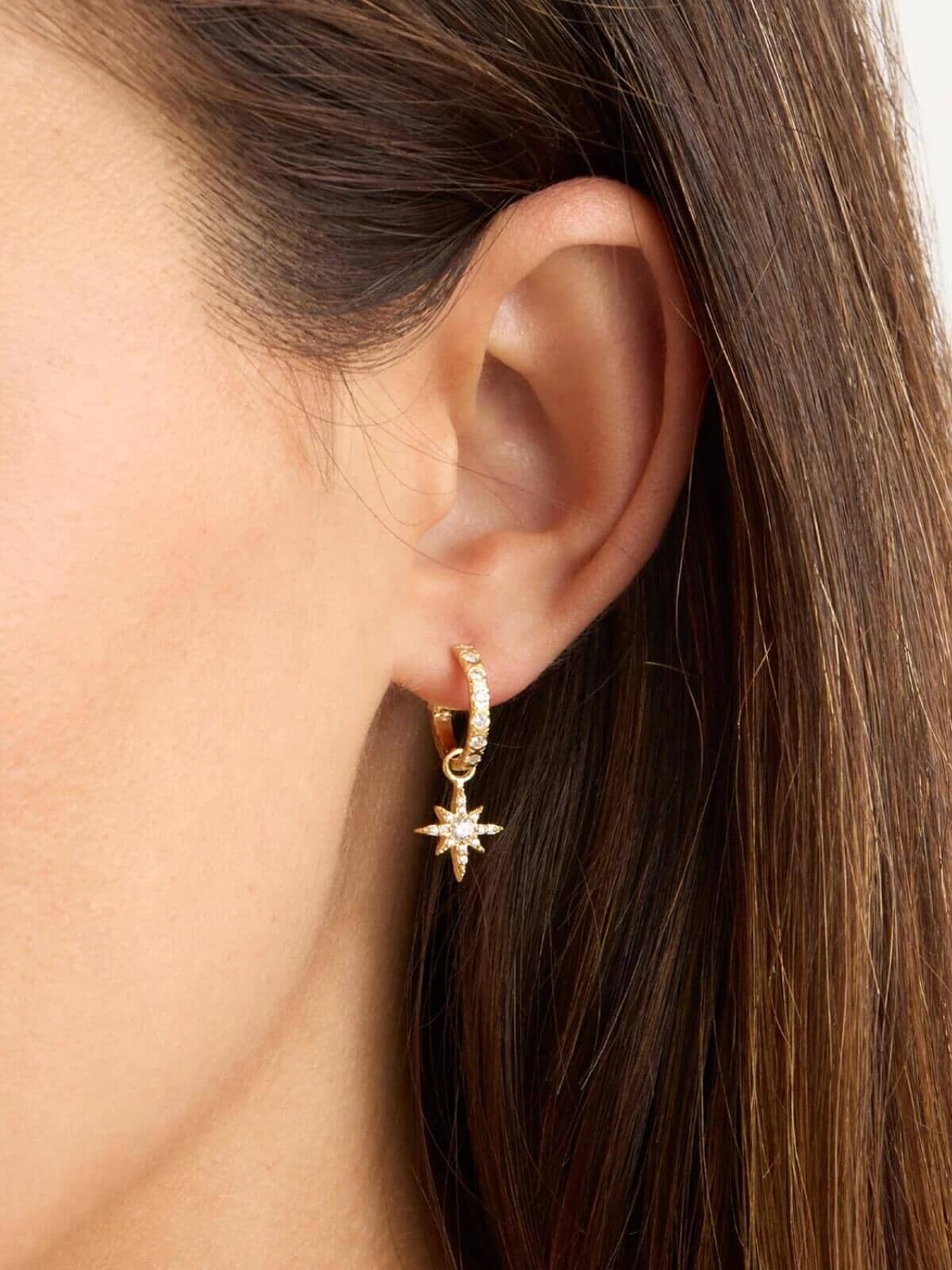 18k Gold Vermeil Dancing In Starlight Hoops Earrings By Charlotte
