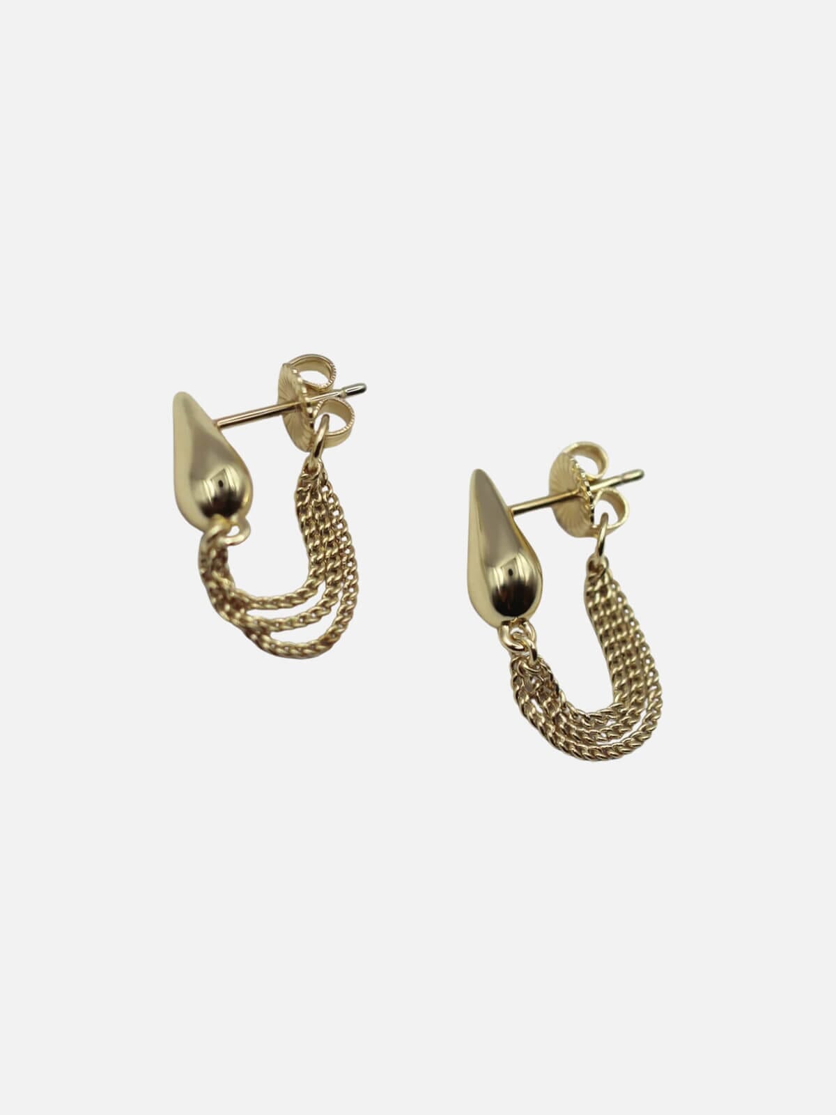 Rainfall Chain Studs: 18K Gold Plating Earrings F+H Jewellery
