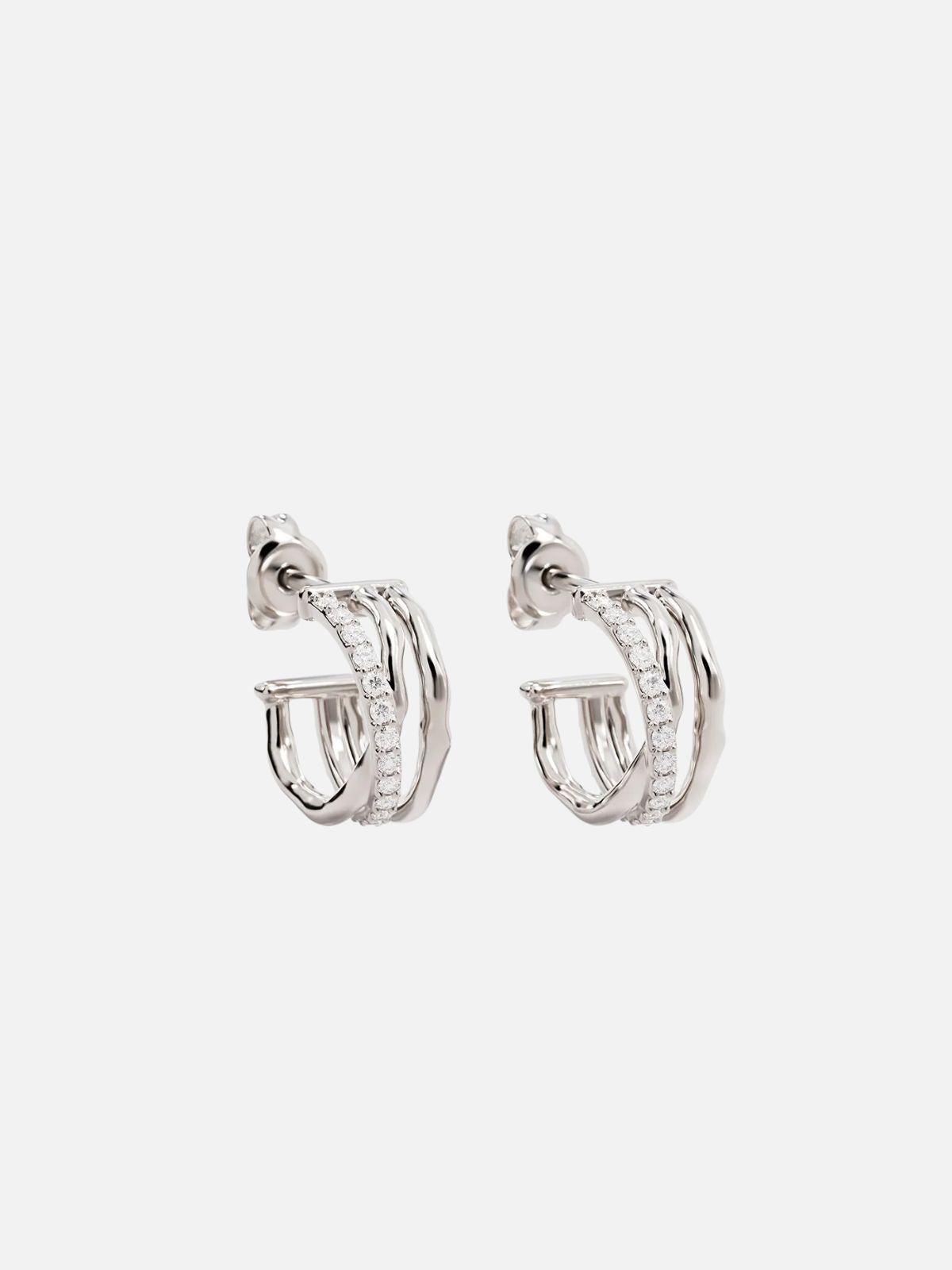 Sterling Silver Entwined Hearts Hoops