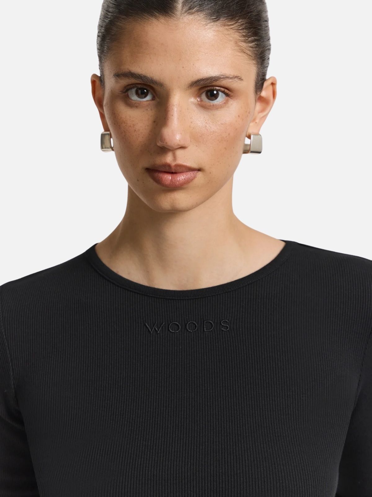 Woods Rib Longsleeve Tee - Black