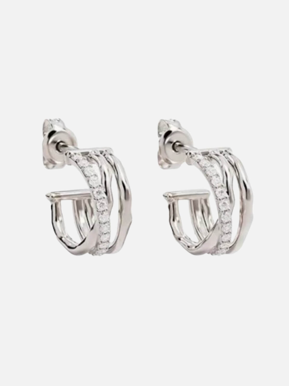 Sterling Silver Entwined Hearts Hoops