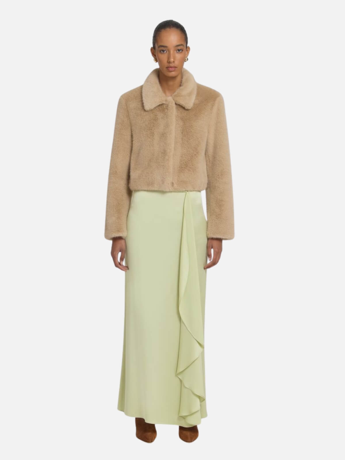 Elvira Faux Fur Jacket - Oat