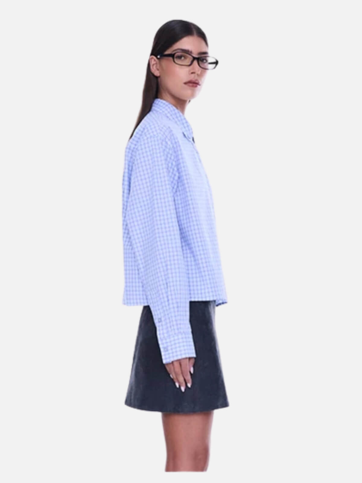 Georgia Boxy Shirt - Blue Check