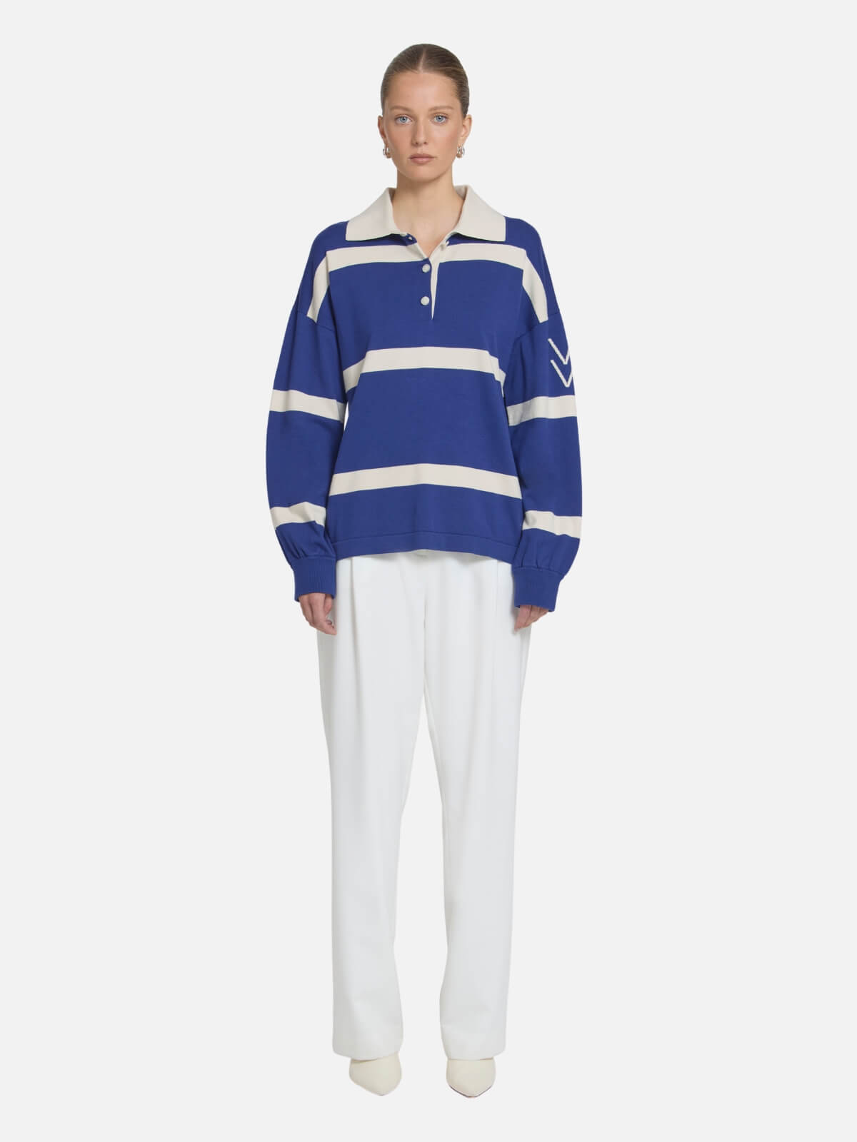 Rival Polo Knit - Faded Ink Stripe