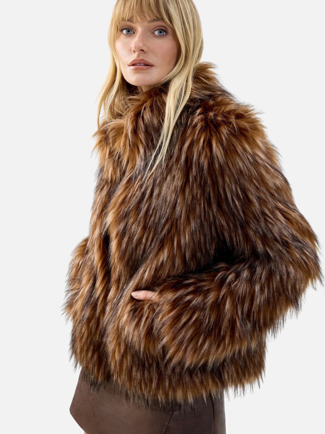 Fur Delish Jacket - Brown Raccoon