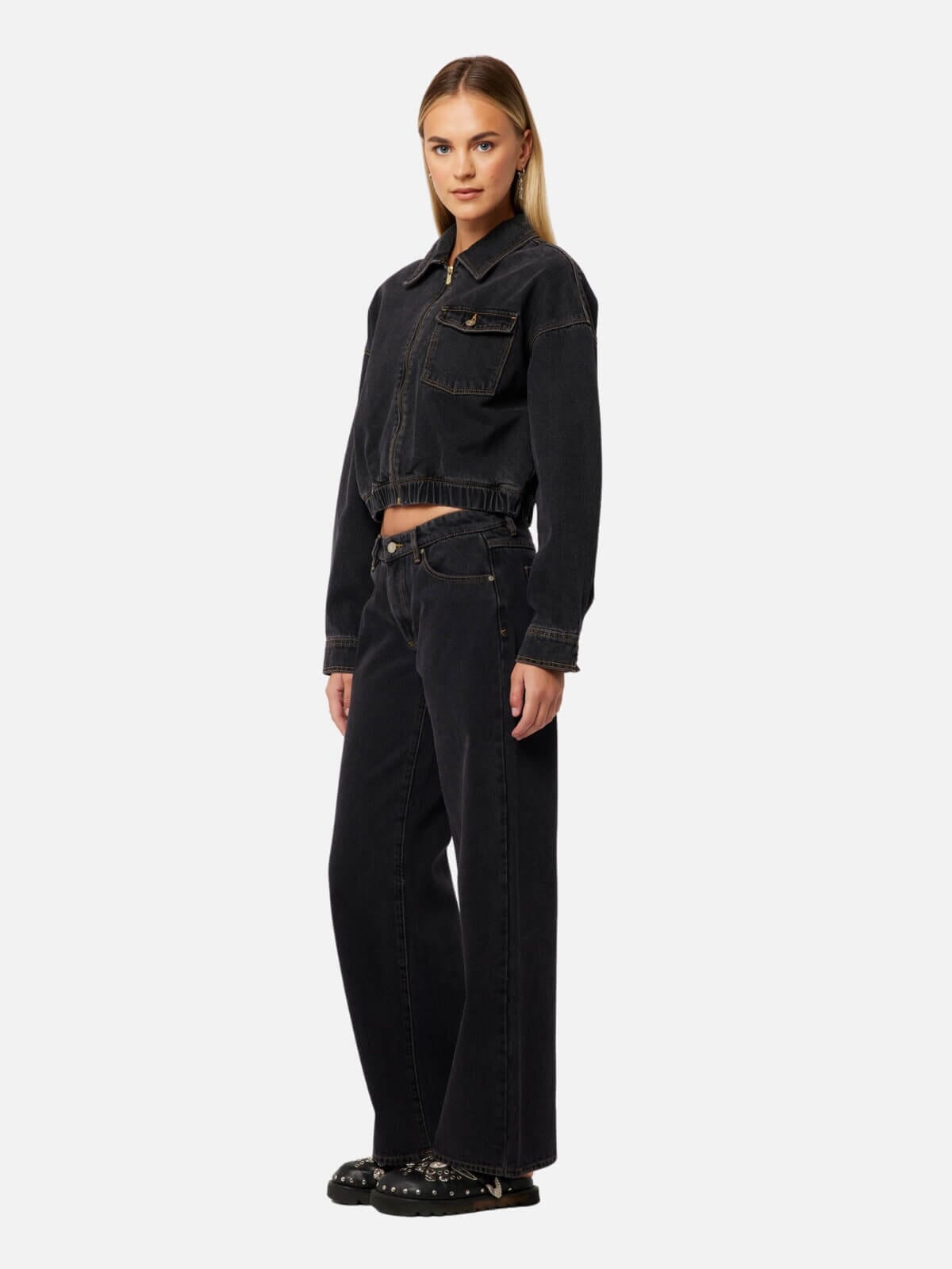 Denim Bomber Jacket - Cara Jackets Abrand
