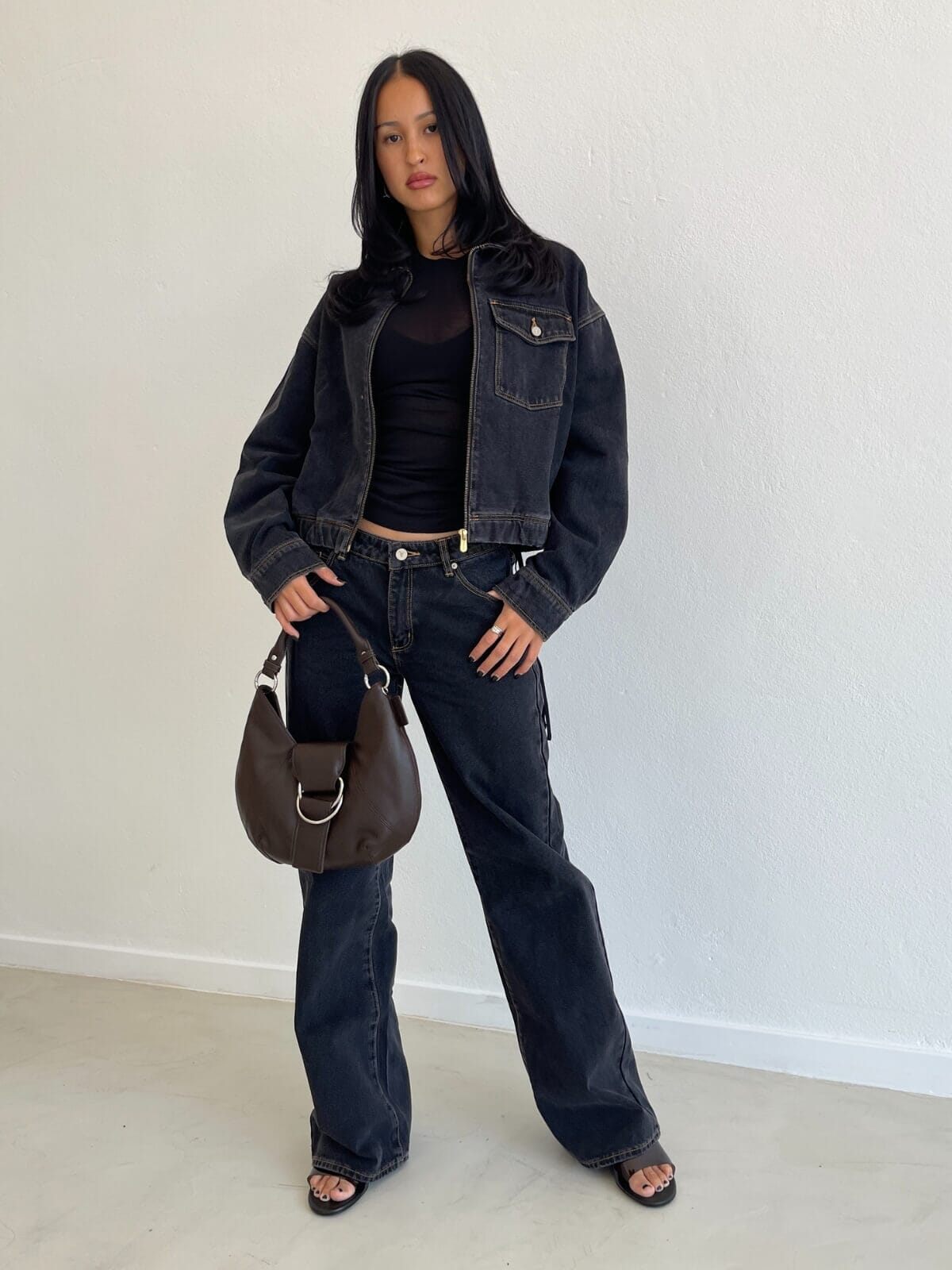 Denim Bomber Jacket - Cara Jackets Abrand
