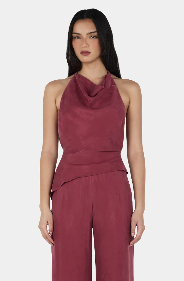 Iris Halter Top - Burgundy