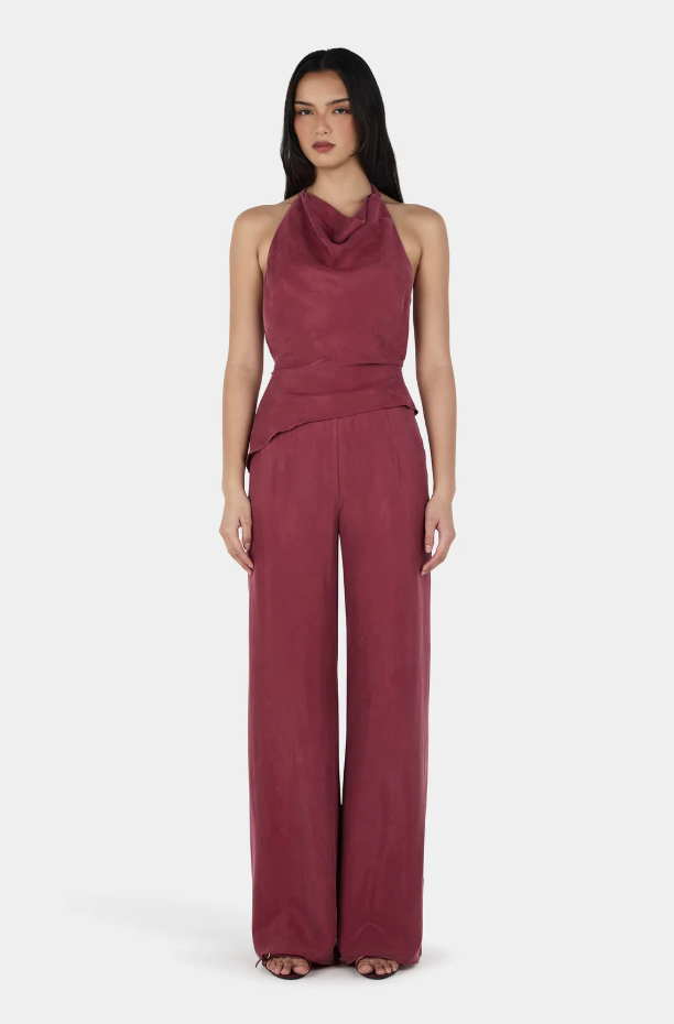 Iris Halter Top - Burgundy