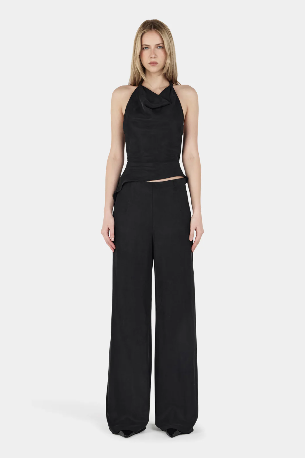 Iris Halter Top-Black