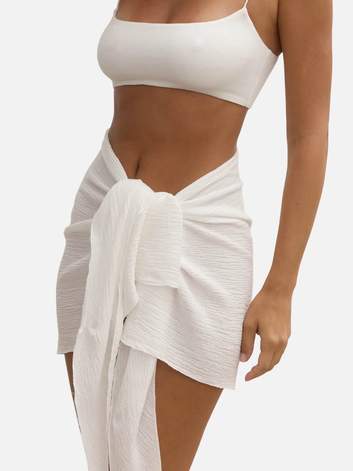 Solara Mini Sarong - White Tops BAYSE