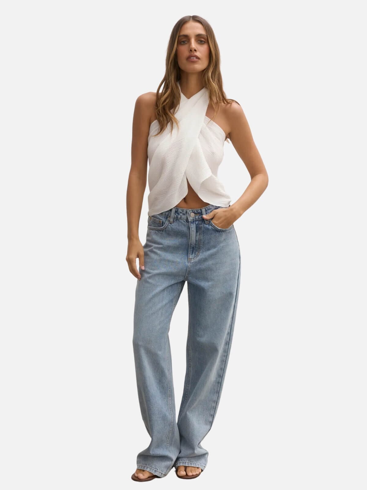 Solara Mini Sarong - White Tops BAYSE