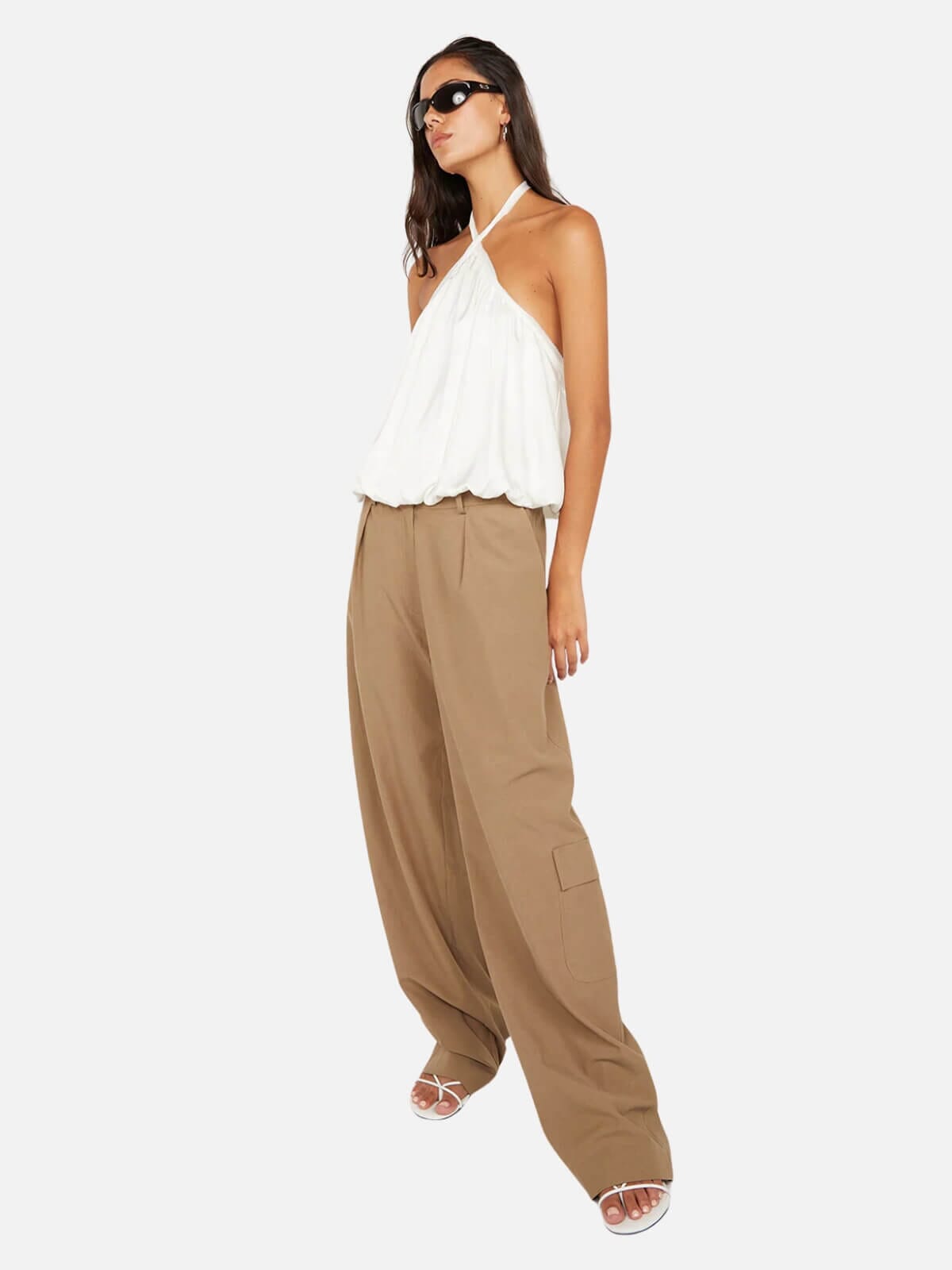 Amiah Halter Top - Ivory Tops Bec + Bridge