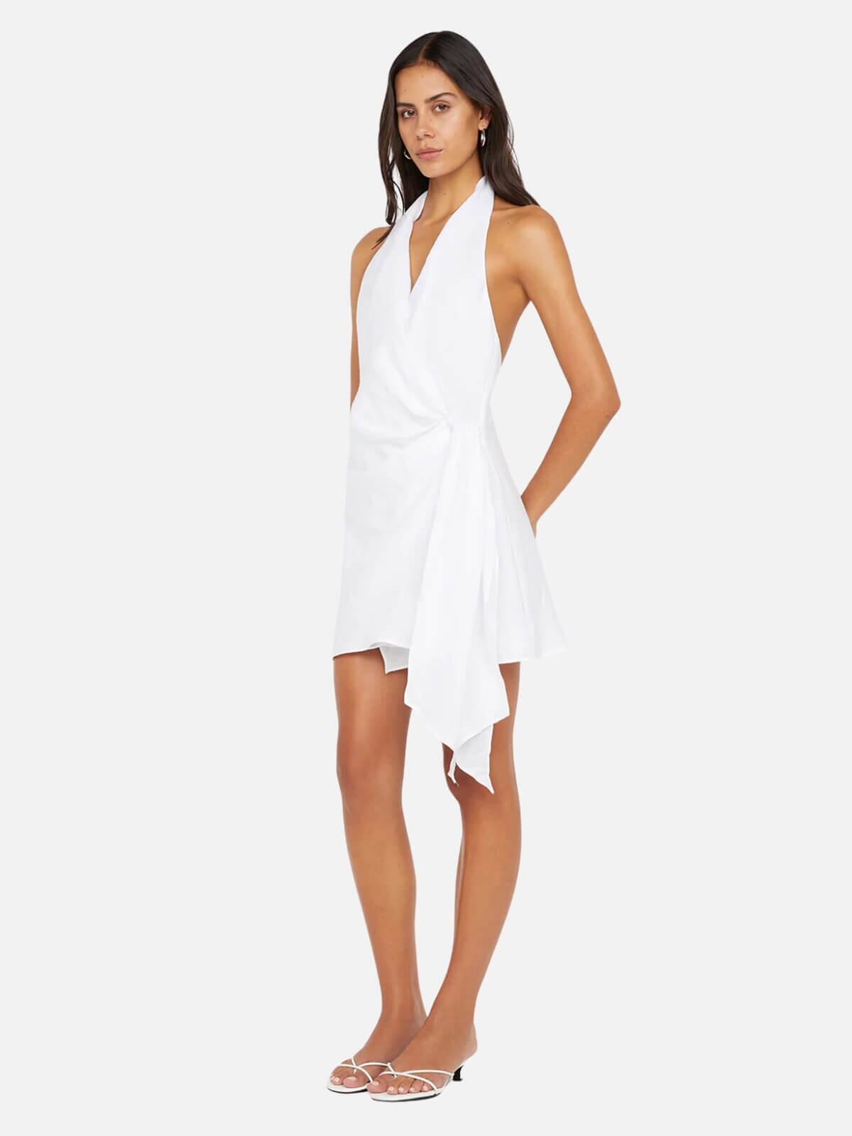 Aubree Wrap Mini Dress - White Dresses & Jumpsuits Bec + Bridge