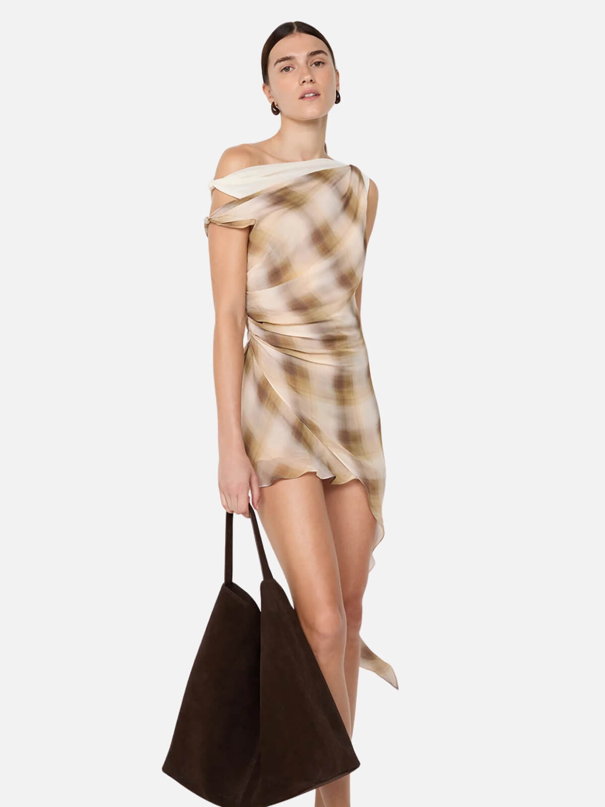 Eliana Mini Dress - Dune Check