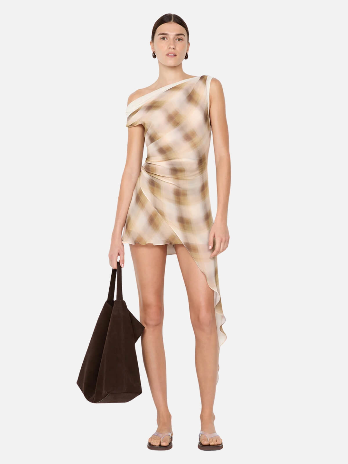 Eliana Mini Dress - Dune Check