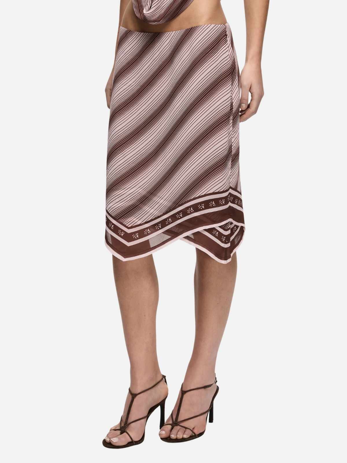 Evely Midi Skirt - Geo Scarf Print
