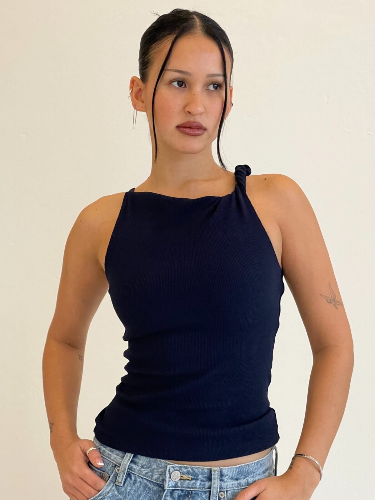 Ione Asym Top - Ink Tops Bec + Bridge