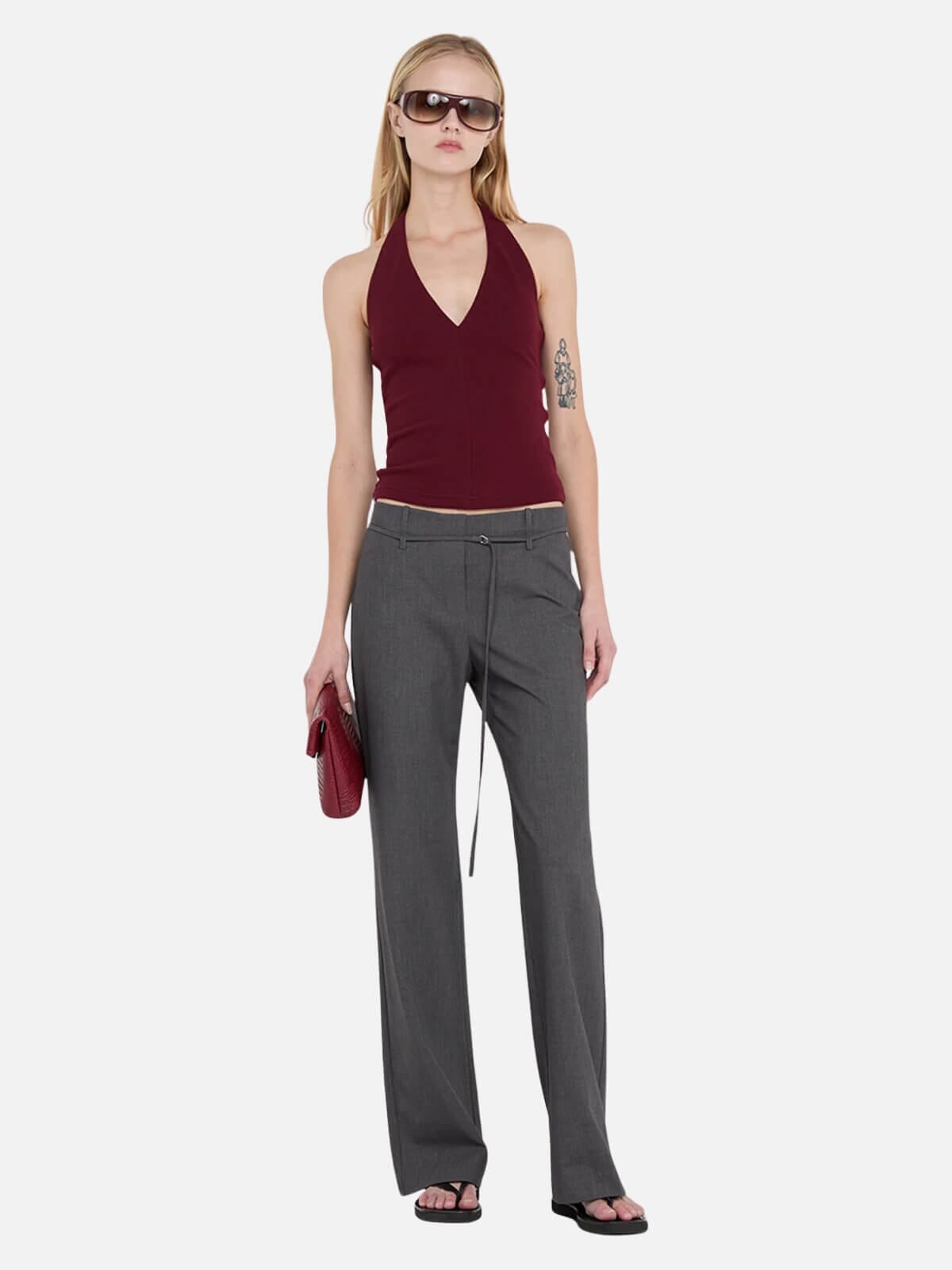 Ione Halter Top - Plum Tops Bec + Bridge