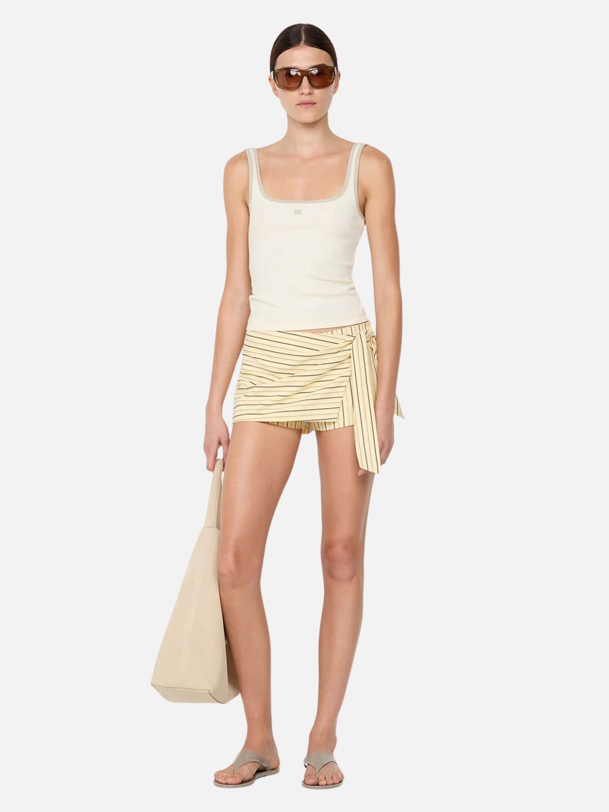 Kiana Skort - Butter/Choc Stripe