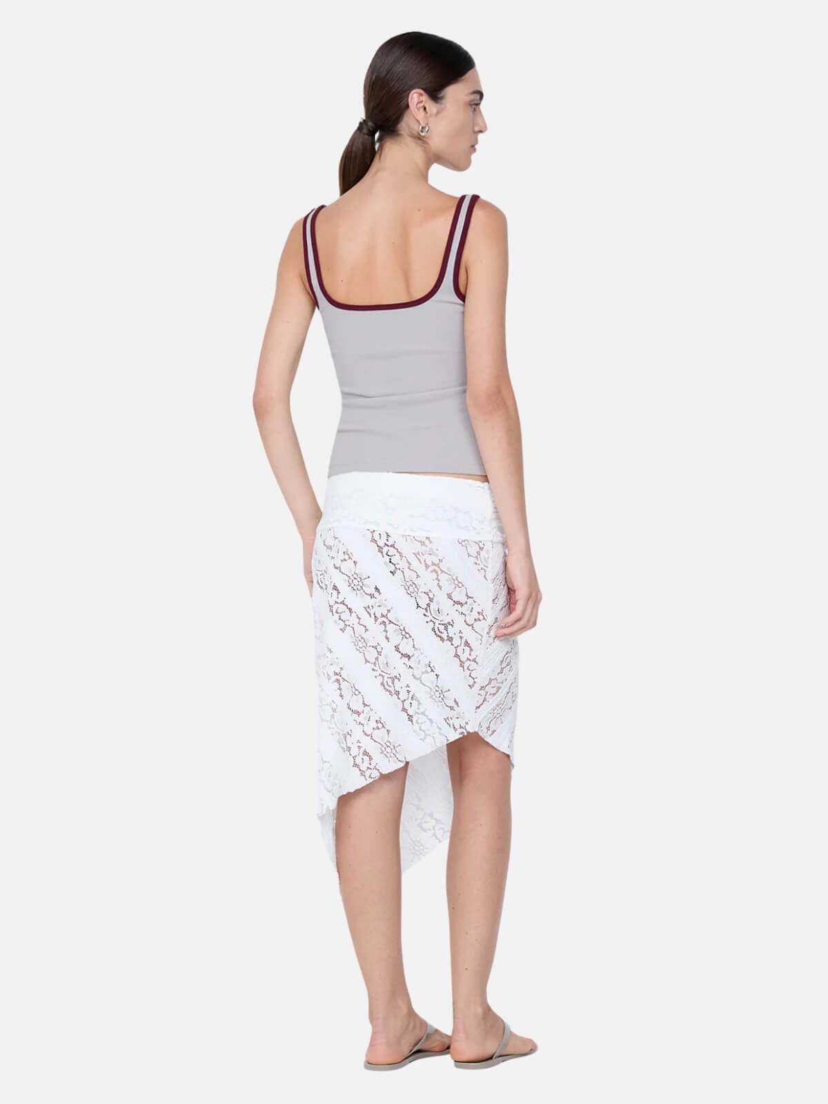 Lana Square Neck Tank - Dove Grey/Plum