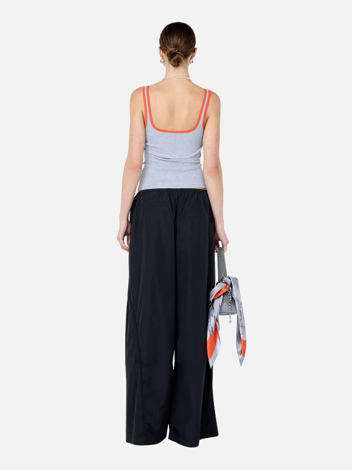 Lana Square Neck Tank - Grey Marle/Tangerine