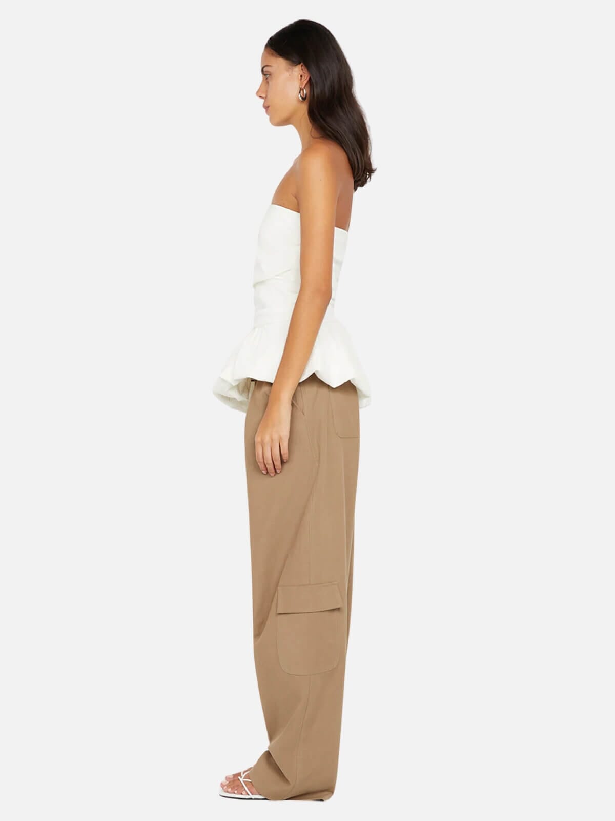 Rowena Strapless Top - White Tops Bec + Bridge