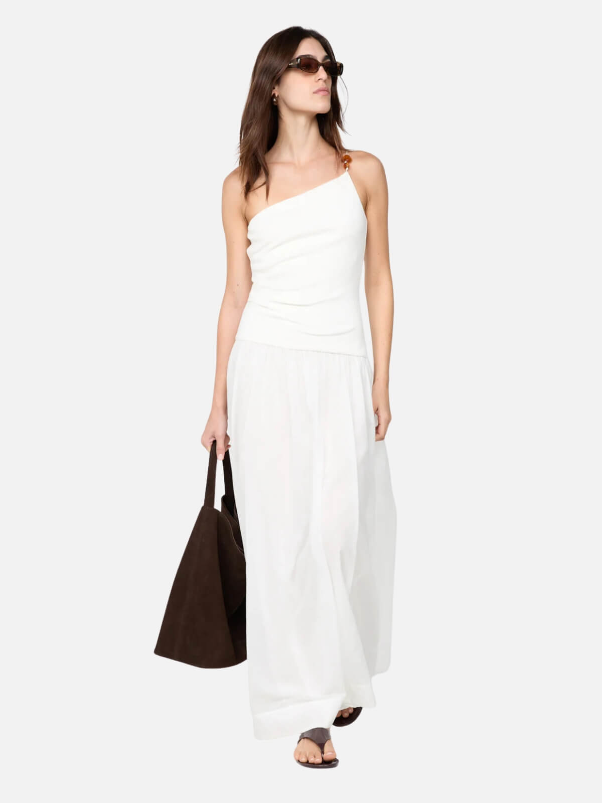 Sabrine Asym Maxi Dress - Ivory