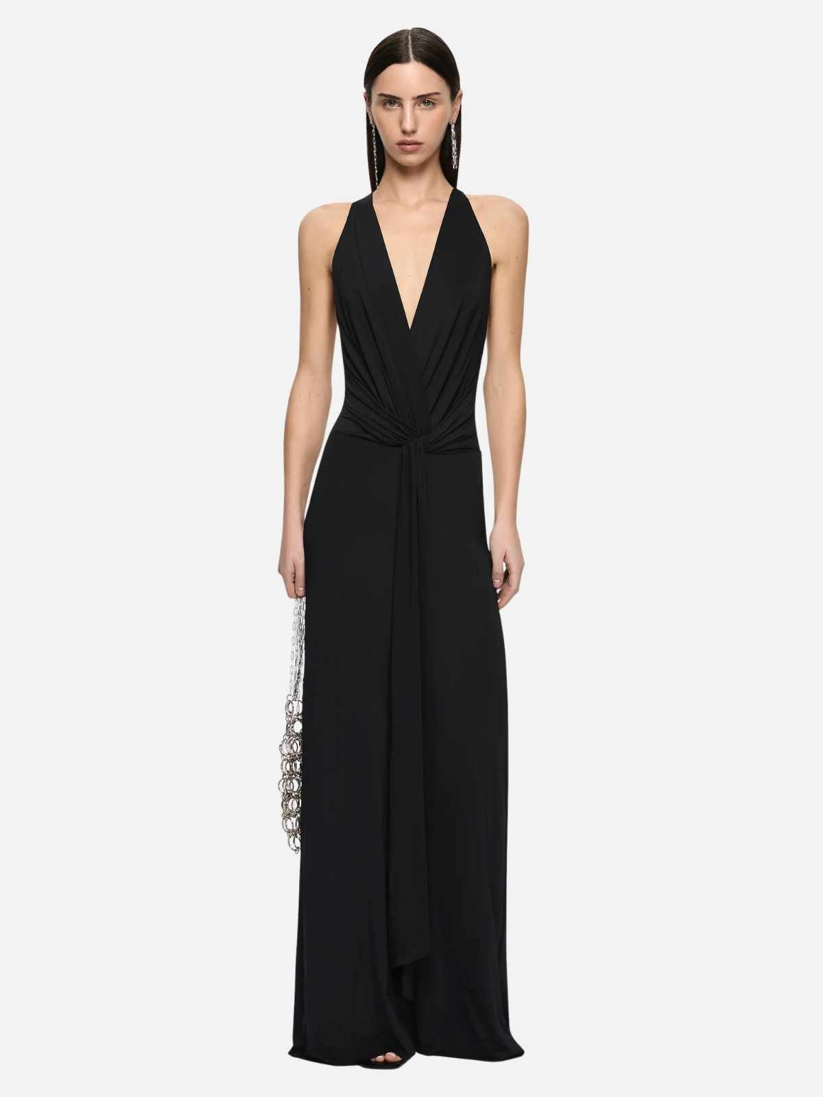 Thalia V Maxi Dress - Black