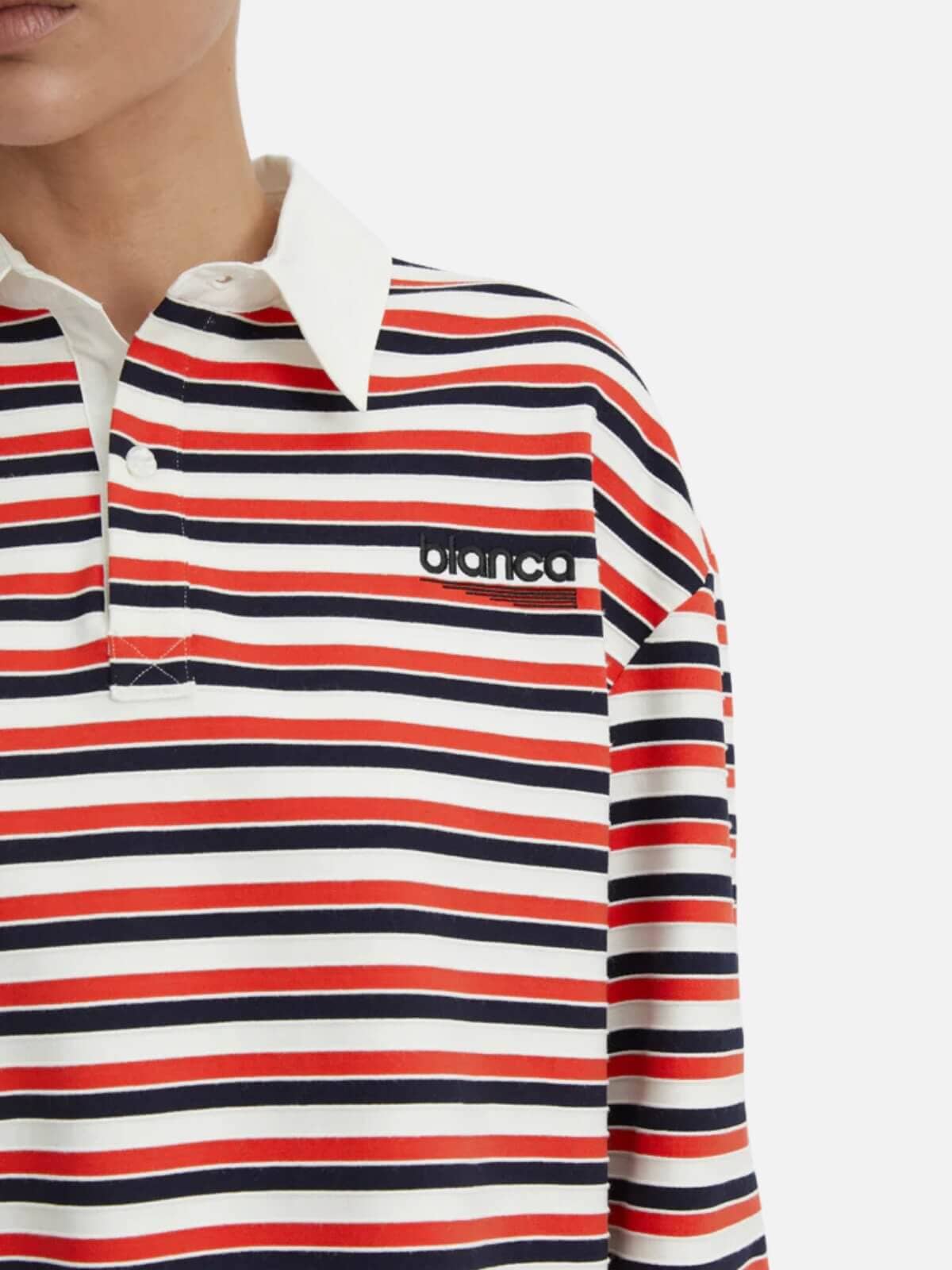 Ellie Polo Top - Red Tops BLANCA