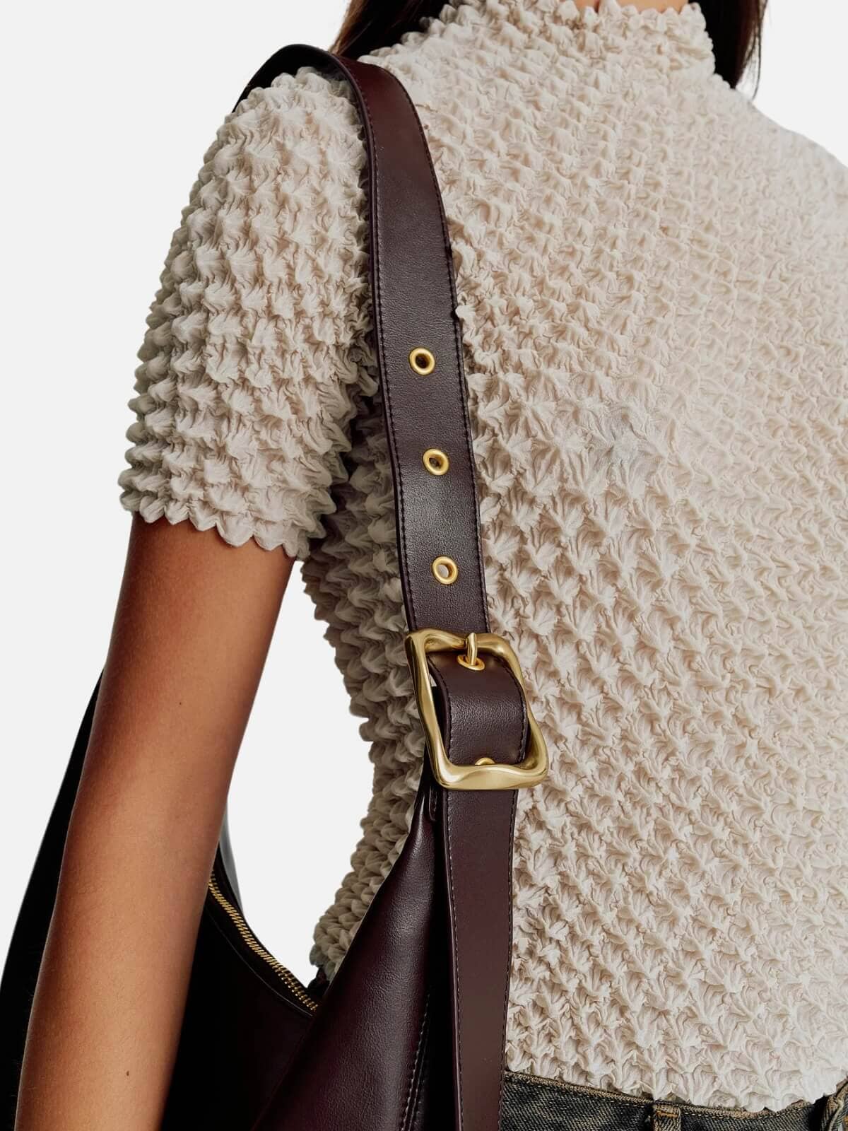 Large Everyday Croissant Bag - Chocolate Bags & Purses Brie Leon