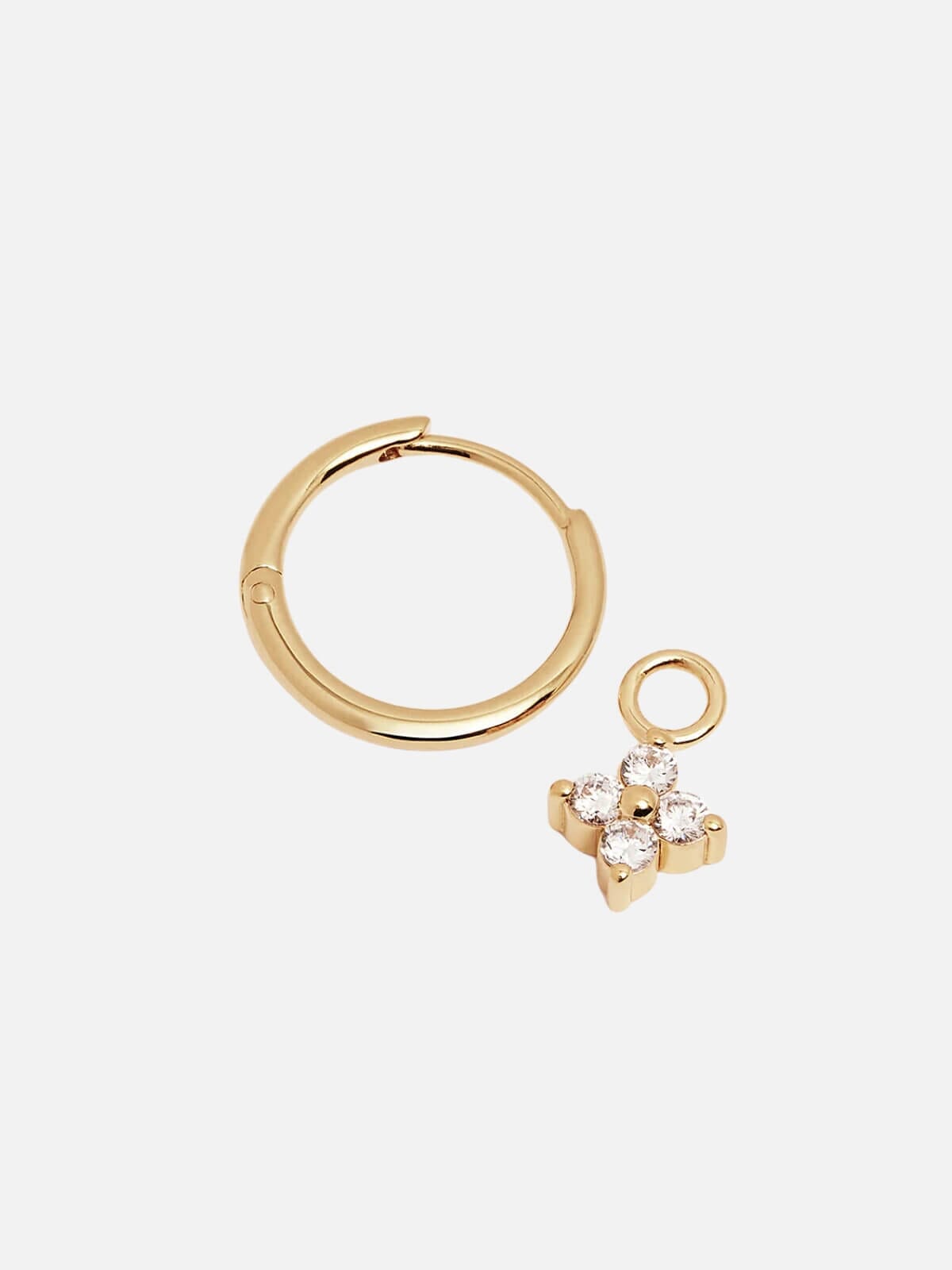 By Charlotte | 18k Gold Vermeil Crystal Bloom Hoops | Perlu