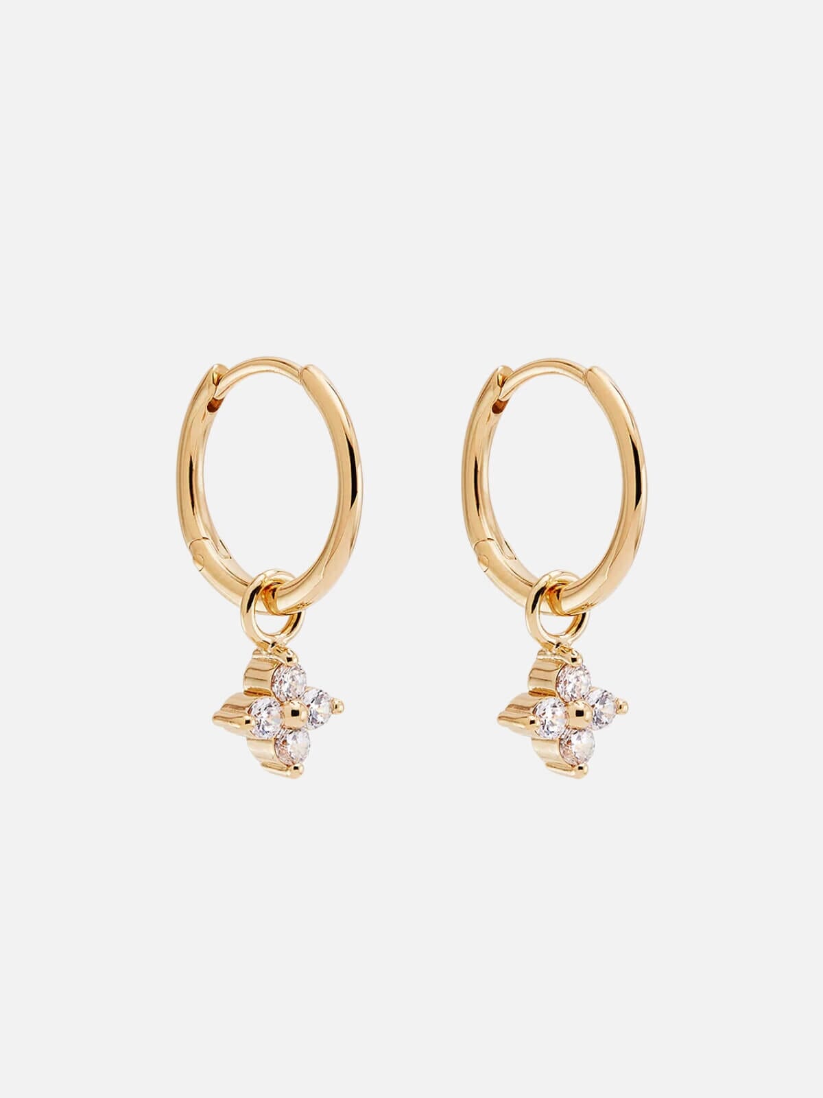 By Charlotte | 18k Gold Vermeil Crystal Bloom Hoops | Perlu