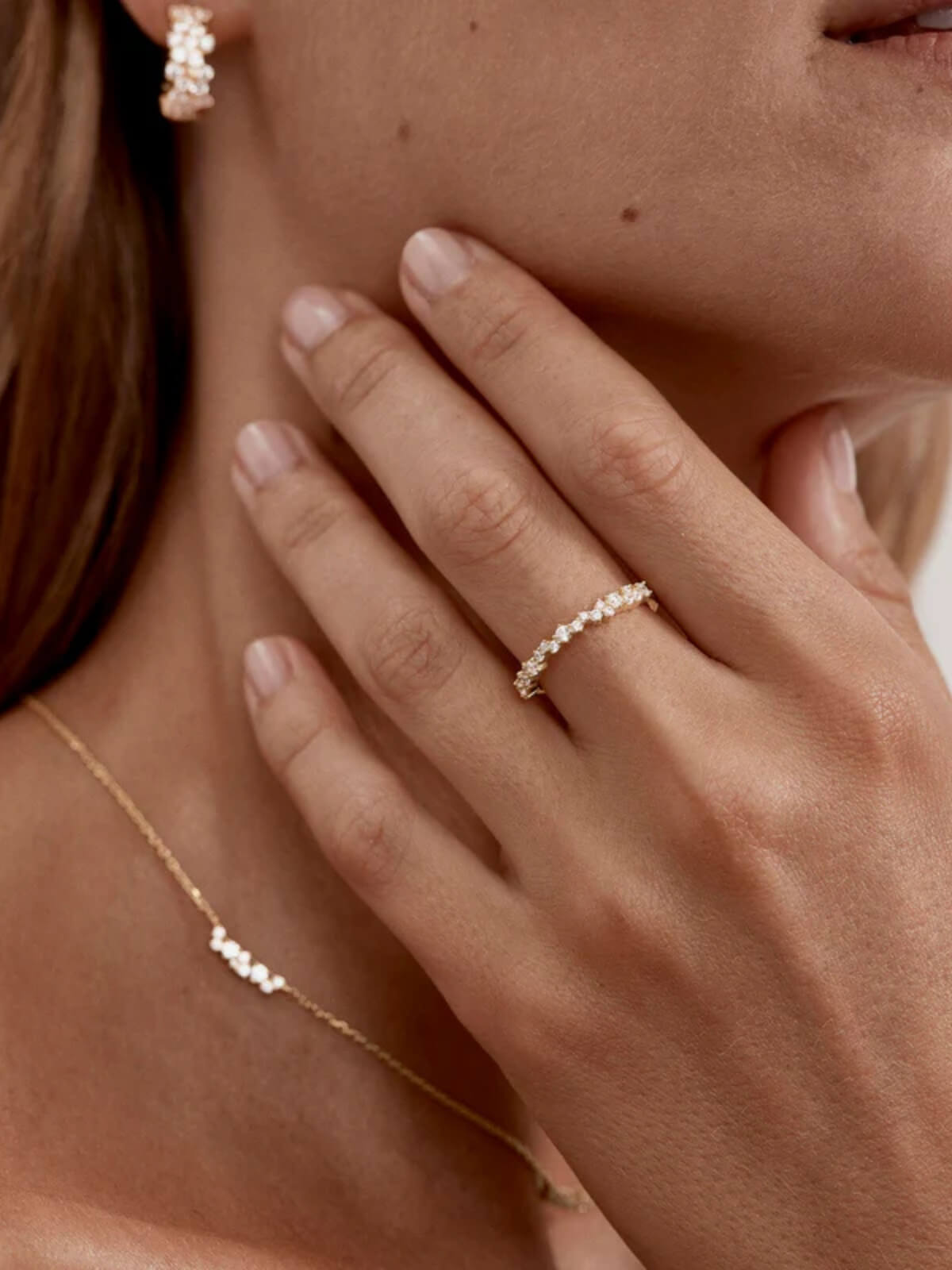 18k Gold Vermeil Crystal Dust Fine Ring