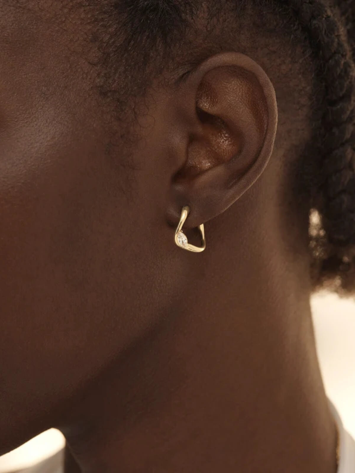 18k Gold Vermeil Crystal Wings Hoops