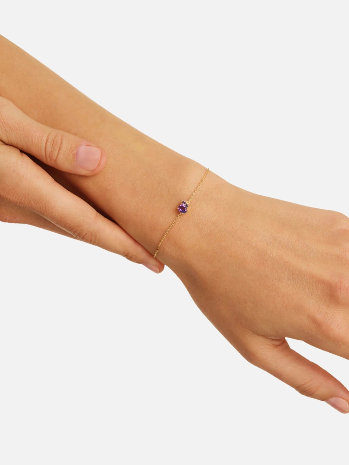 By Charlotte | 18k Gold Vermeil Kindred Birthstone Bracelet - February | Perlu