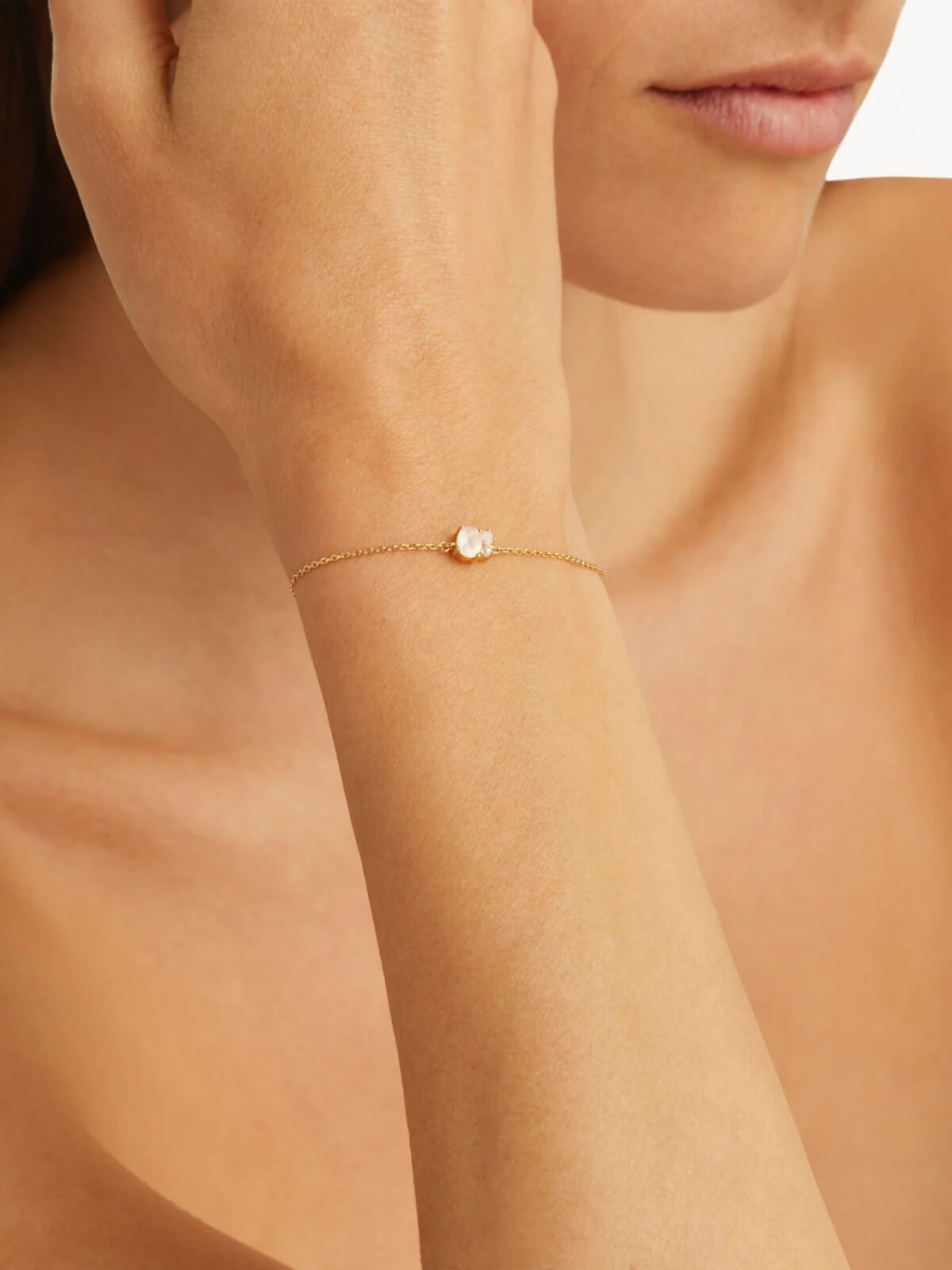 By Charlotte | 18k Gold Vermeil Kindred Birthstone Bracelet - June | Perlu