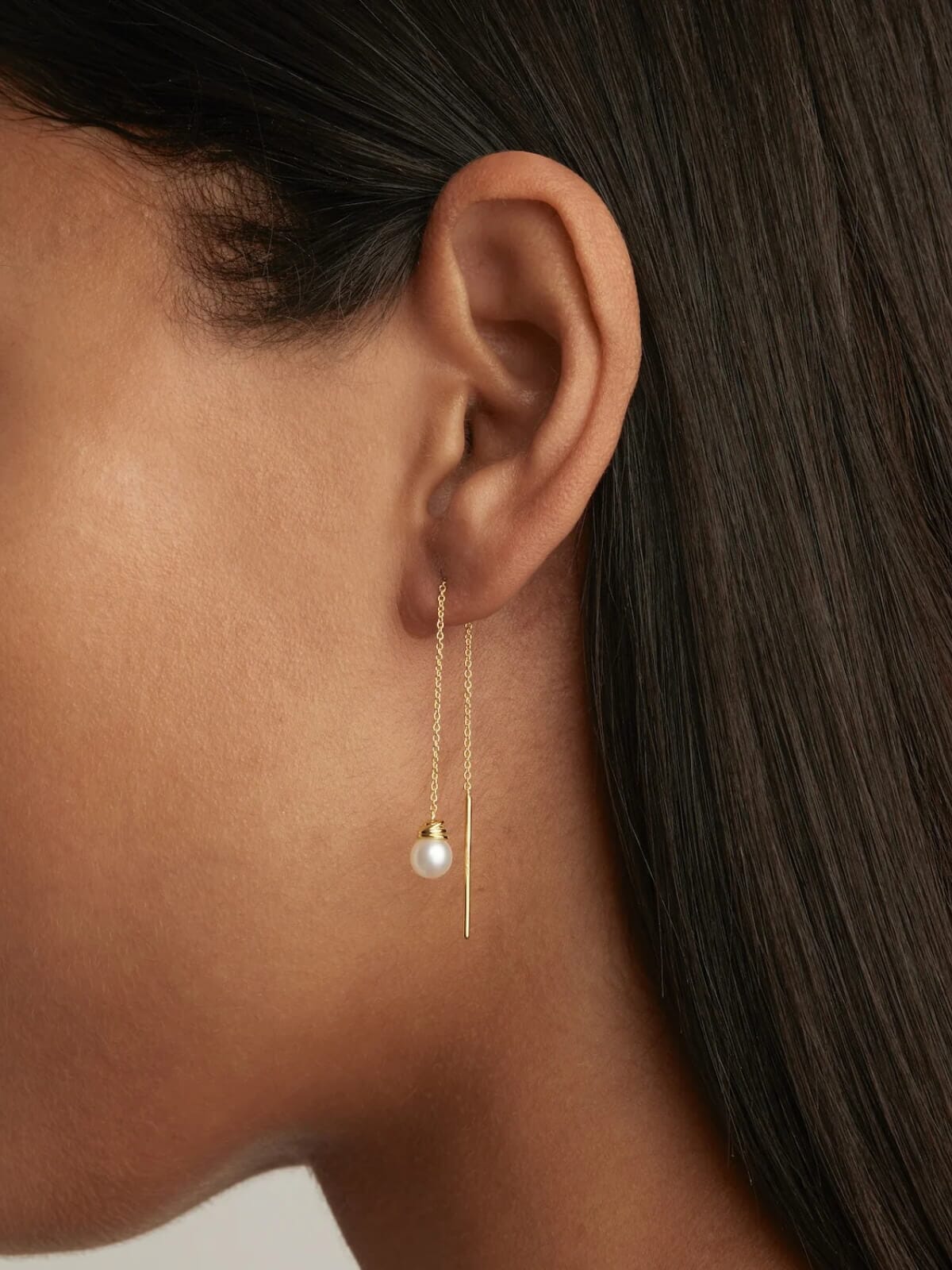 18K Gold Whispers of Tranquillity Pearl Thread Earrings Earrings By Charlotte