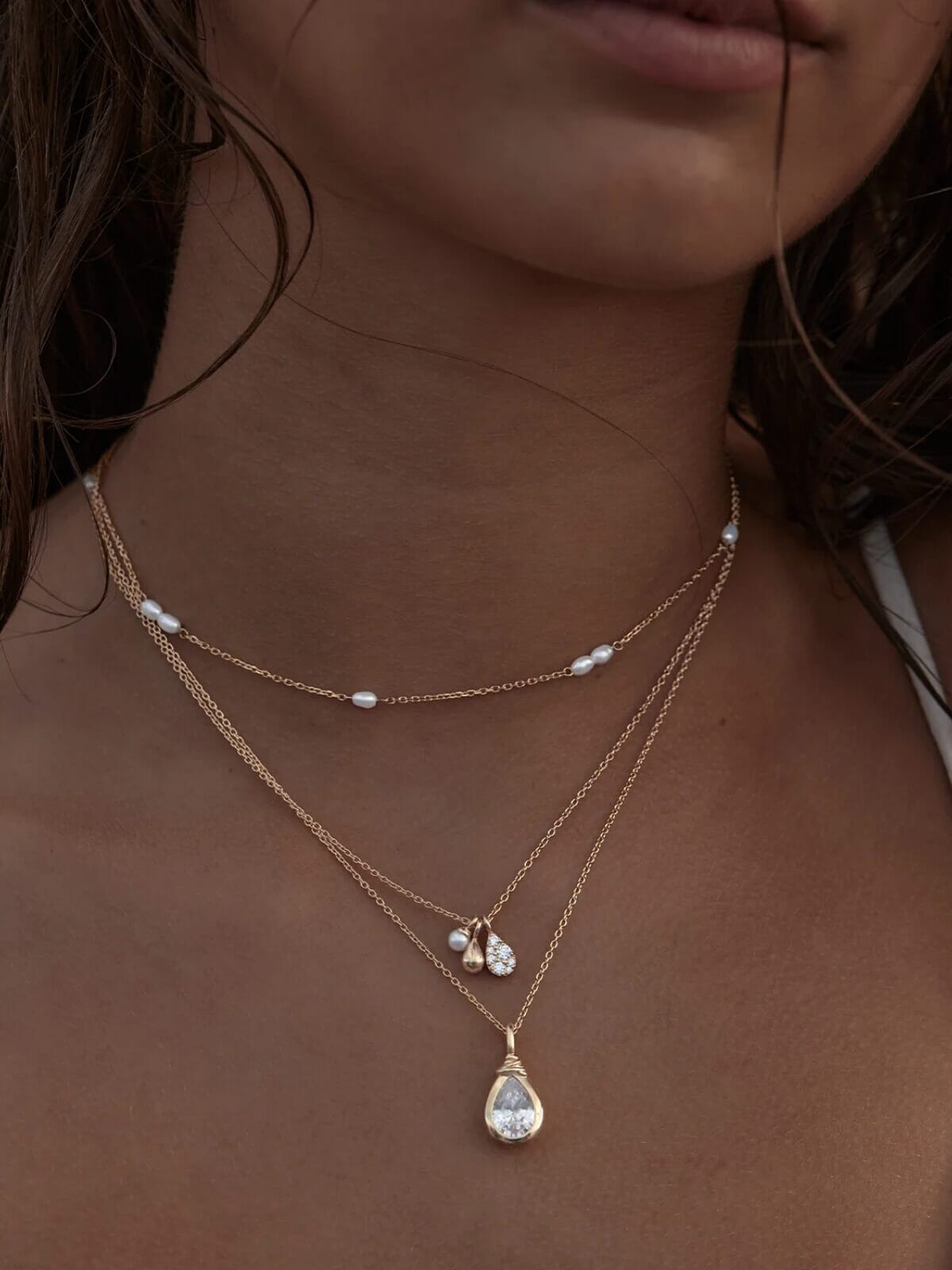 Gold Serene Dreams Pearl Choker Necklaces By Charlotte