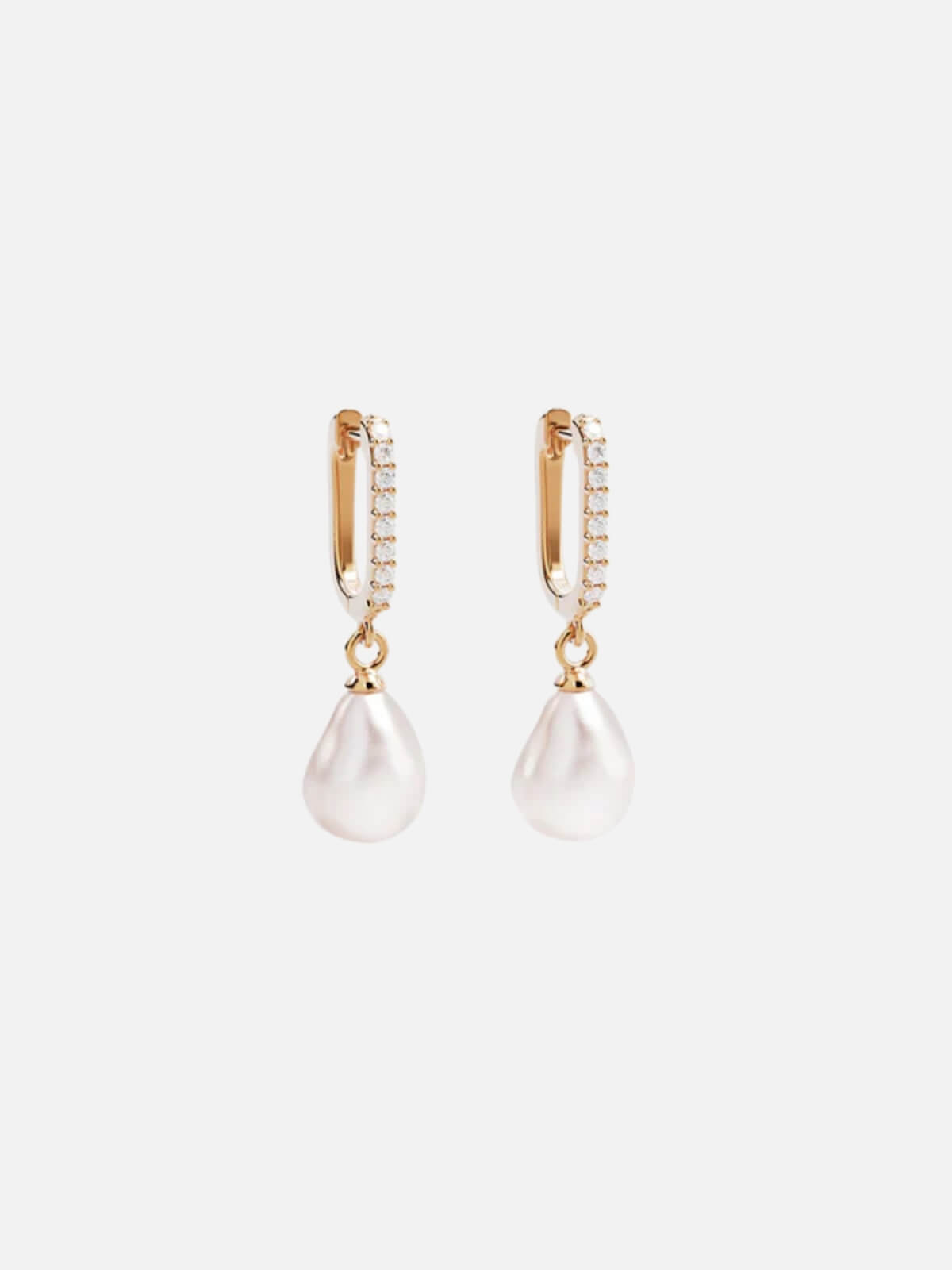 18k Gold Vermeil Love With Grace Lab-Grown Diamond Pearl Hoops