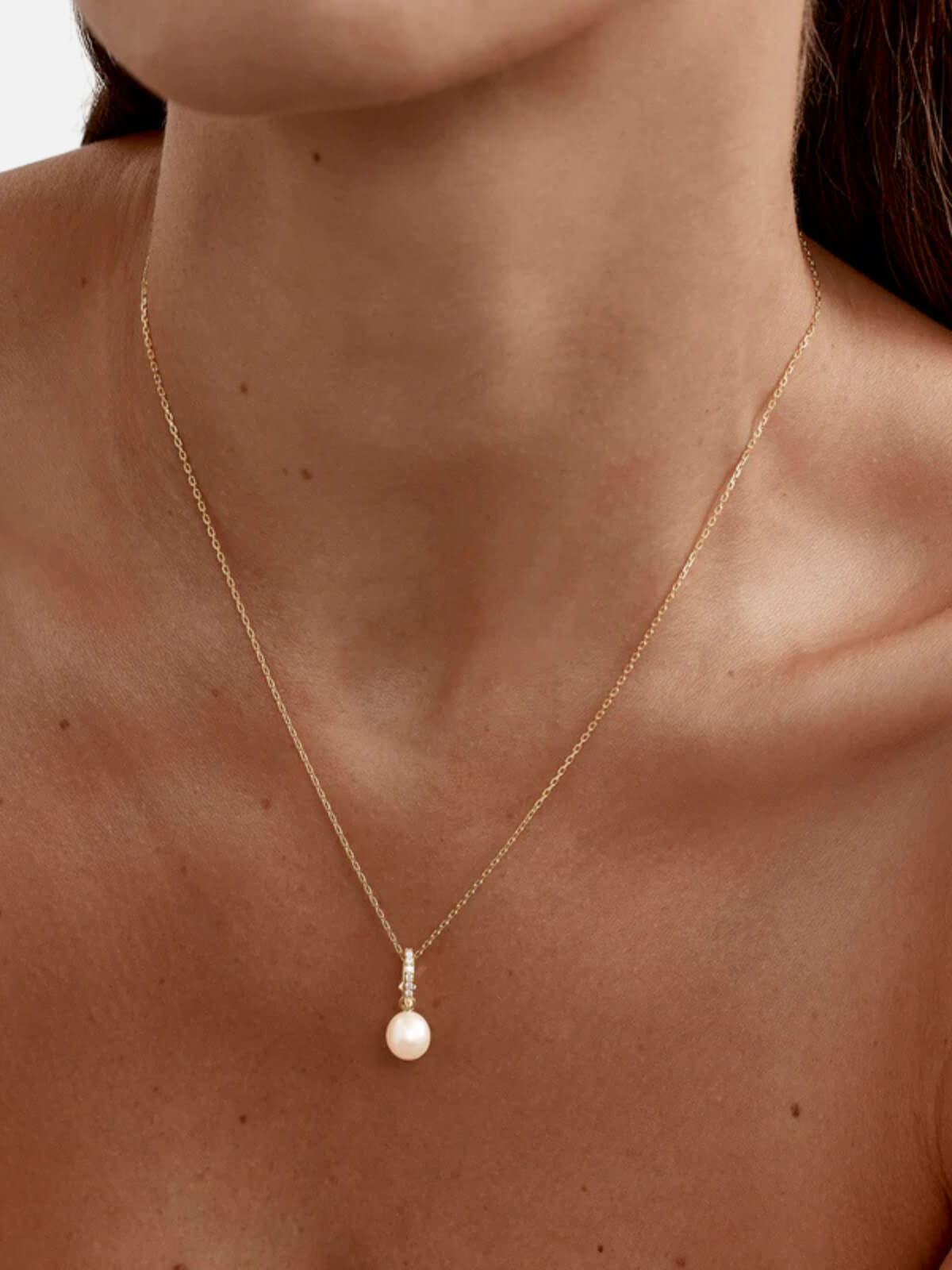 18k Gold Vermeil Love With Grace Lab-Grown Diamond Pearl Necklace