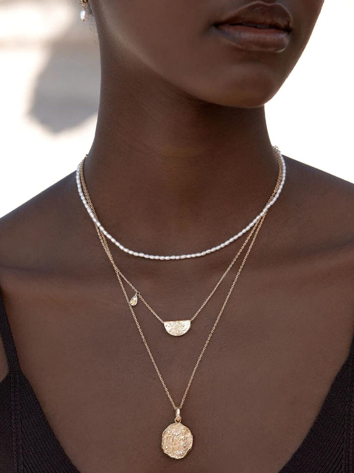 By Charlotte | Lotus Birthstone Necklace - November | Citrine - Gold | Perlu