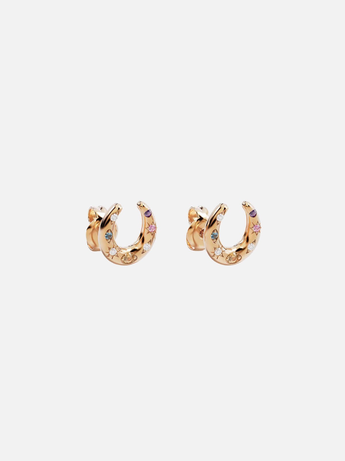 Lucky Horseshoe Stud Earrings - 18k Gold Vermeil