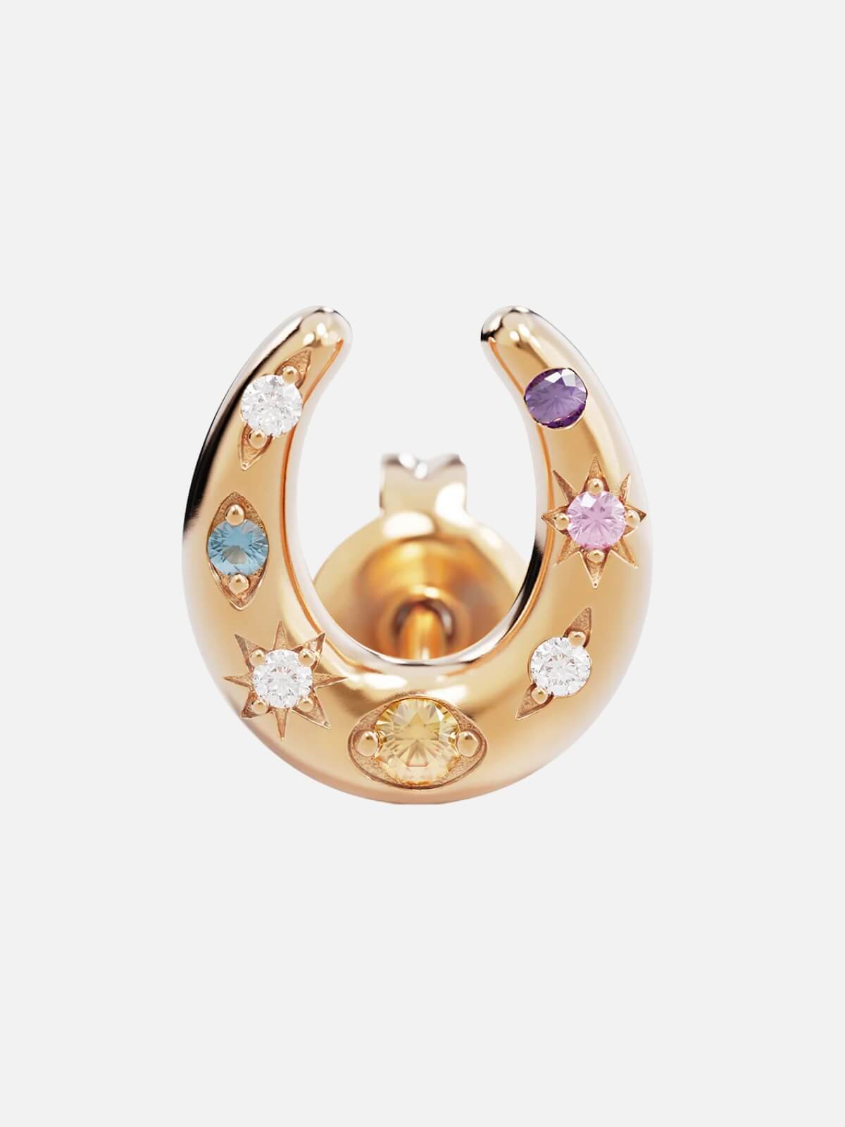 Lucky Horseshoe Stud Earrings - 18k Gold Vermeil