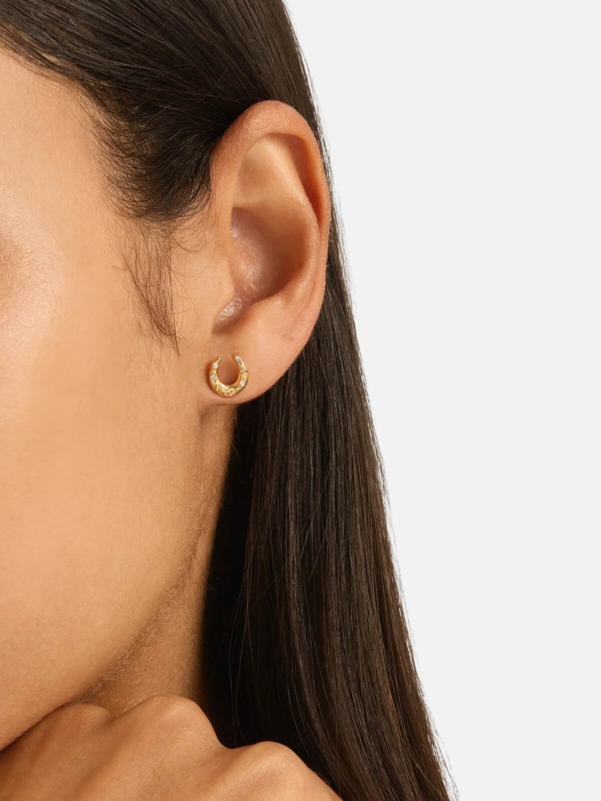 Lucky Horseshoe Stud Earrings - 18k Gold Vermeil
