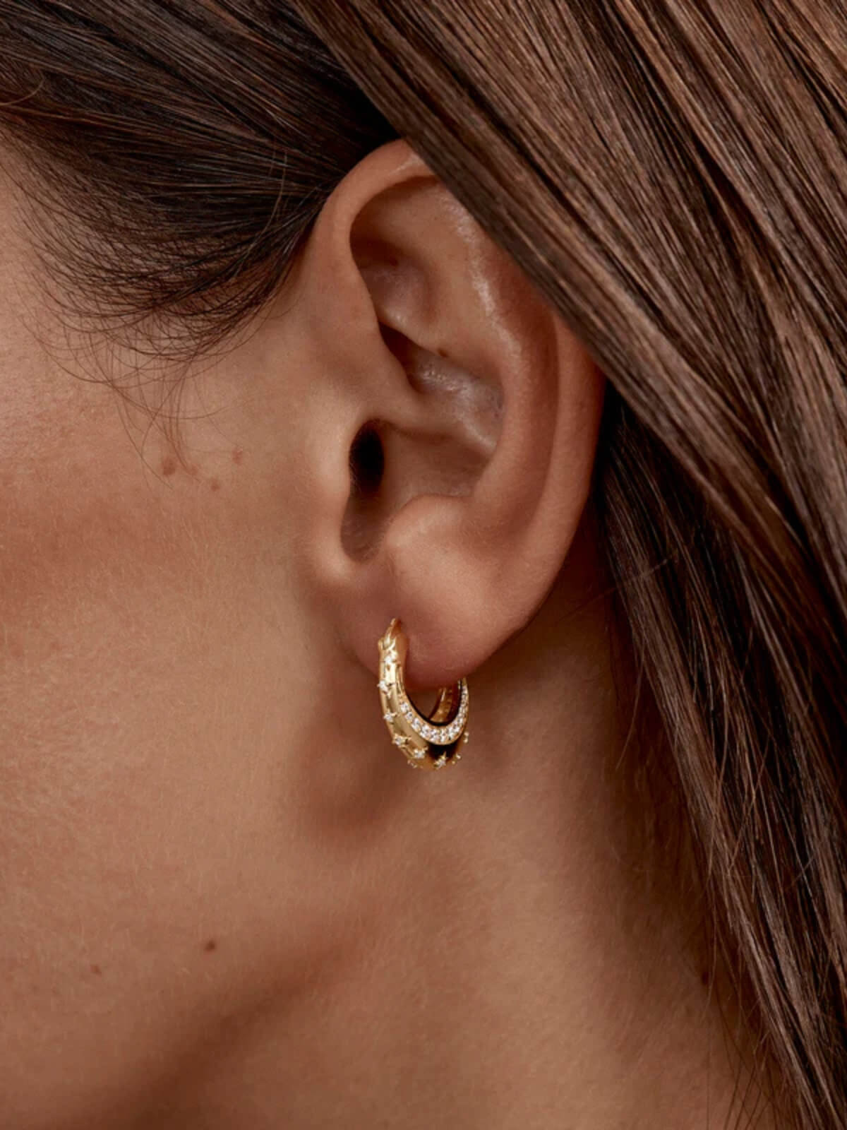 18k Gold Plated My Moon and Stars Hoops